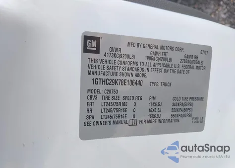 2008 GMC Sierra 2500Hd Work Truck from USA, damaged, VIN 1GTHC29K78E106440